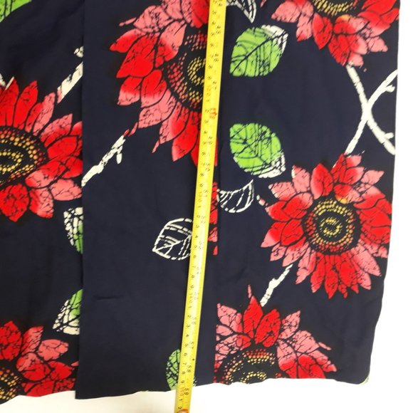 Floral Navy Blue Kimono Open Duster Cardigan - Picture 6 of 7